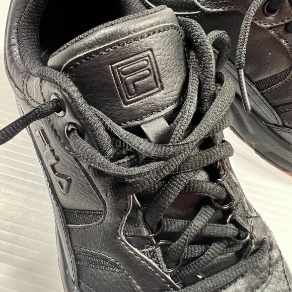 FILA womens Memory Workshift Slip Resistant Shoe Size 9 Black Leather Lace Up - Picture 12 of 12